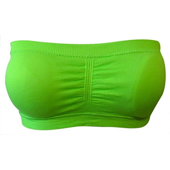 Other - Strapless padded neon green bra